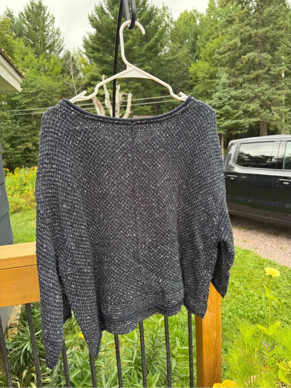 Free People Speckled Navy Sweater